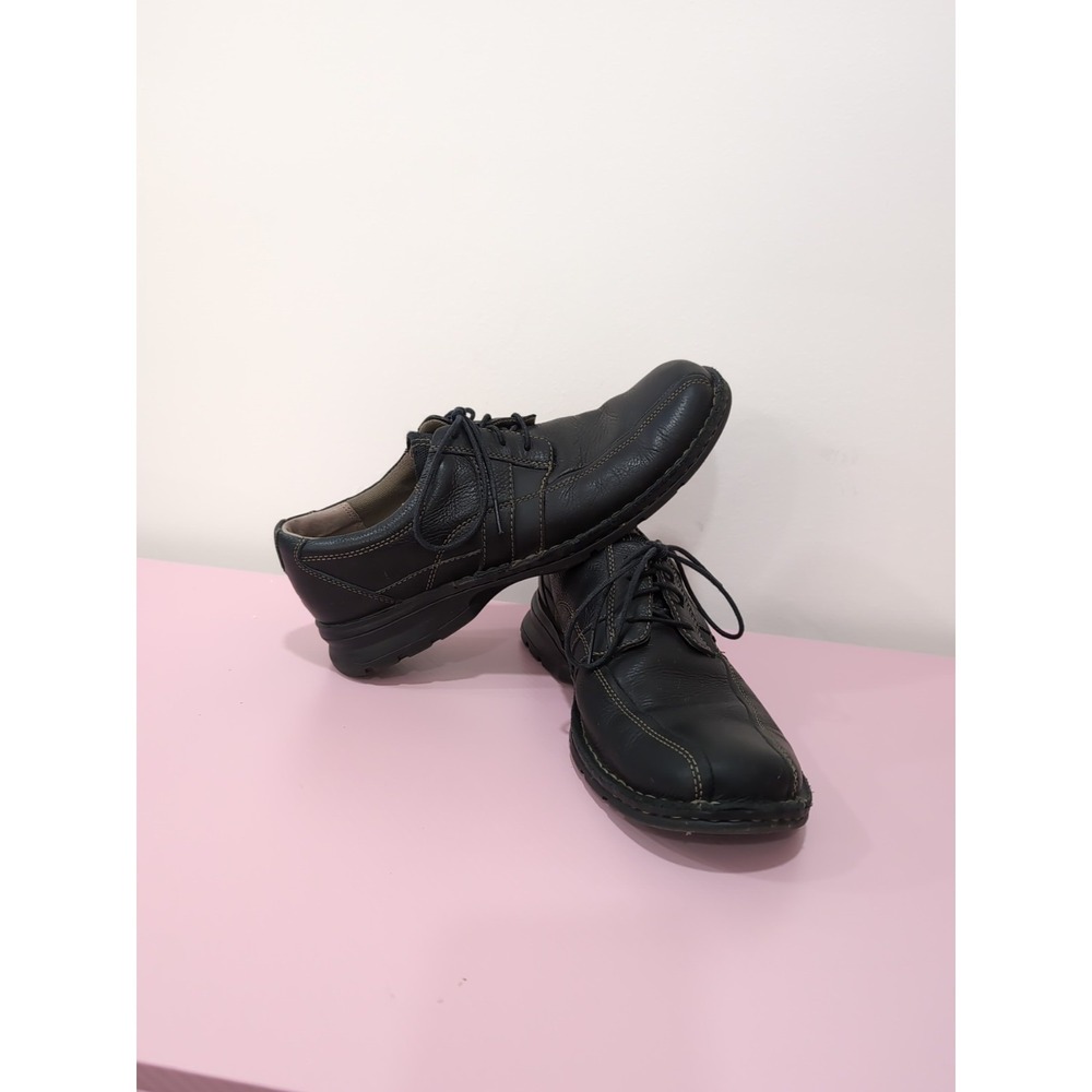 Mens Clarks Espace Black Leather Lace Sz 9.5 Casual